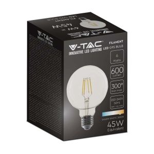 LED Bulb - 6W Filament E27 G95 Clear Cover