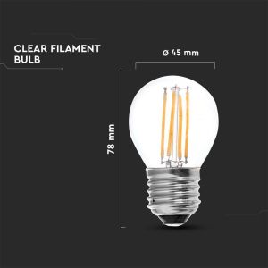 LED Bulb - 4W Filament E27 G45 3000K