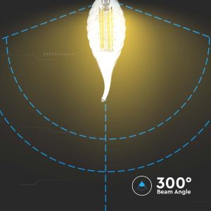 LED Bulb - 4W Filament E14 Twist Candle Tail 3000K