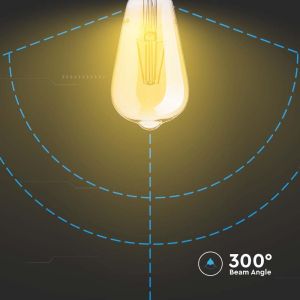 LED Bulb - 6W Filament E27 ST64 Amber Cover 2200K