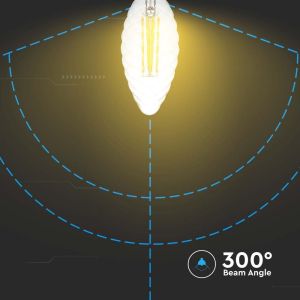 LED Bulb - 4W Filament E14 Twist Candle Tail Dimmable 3000K