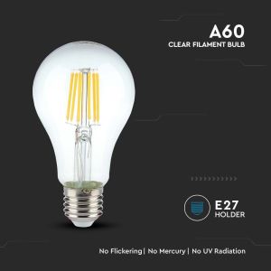 LED Bulb - 10W Filament E27 A60 Clear Cover 3000K