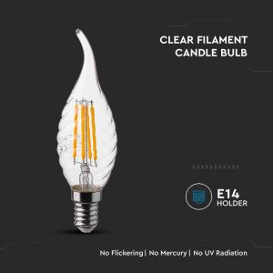 LED Bulb - 4W Filament E14 Twist Candle Tail 4000K