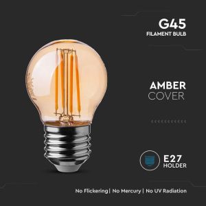 LED Bulb - 4W Filament E27 G45 Amber Cover 2200K