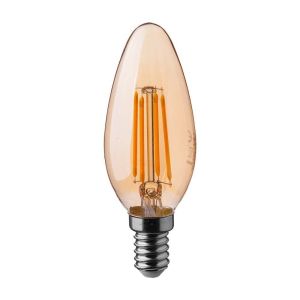 LED Bulb - 4W Filament E14 Amber Cover Candle Bulb 2200K