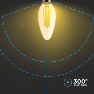 LED Bulb - 4W Filament E14 Amber Cover Candle Bulb 2200K