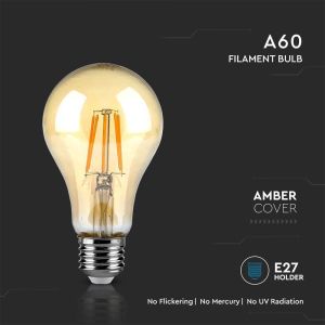 LED Bulb - 10W Filament E27 А60 Amber Cover 2200K