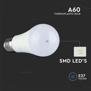 SKU 217260 LED Bulb - 8.5W V-TAC E27 A60 Thermoplastic 3000K