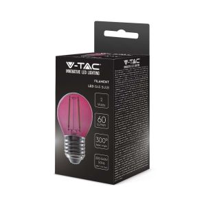 LED Bulb - 2W Filament E27 G45 Pink