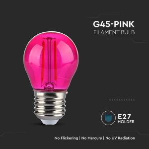 LED Bulb - 2W Filament E27 G45 Pink