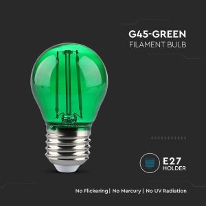 LED Bulb - 2W Filament E27 G45 Green