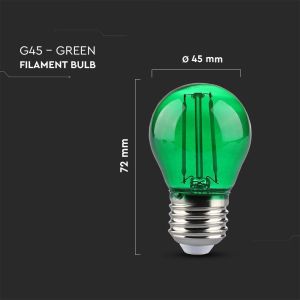 LED Bulb - 2W Filament E27 G45 Green