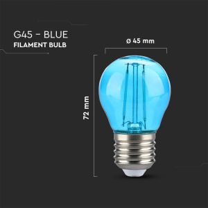 LED Bulb - 2W Filament E27 G45 Blue