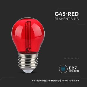 LED Bulb - 2W Filament E27 G45 Red