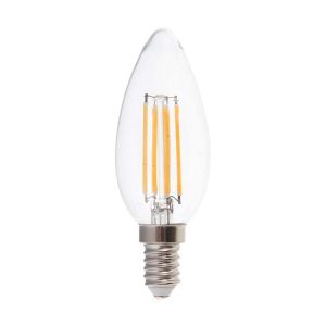 LED Bulb - 6W Filament E14 Clear Cover Candle 6400K