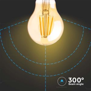 LED Bulb - 12W Filament E27 A60 Amber Cover 2200K