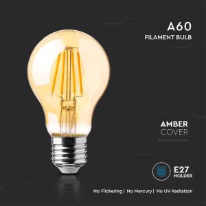 LED Bulb - 12W Filament E27 A60 Amber Cover 2200K