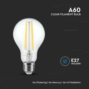 LED Bulb - 12W Filament E27 A60 Clear Cover 3000K