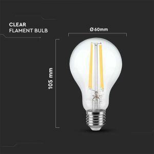 LED Bulb - 12W Filament E27 A60 Clear Cover 3000K