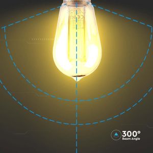 LED Bulb - 4W Filament E27 ST64 Amber Art 2200K