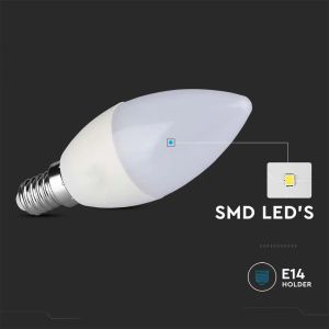 LED Bulb - 4.5W E14 Candle 6500K