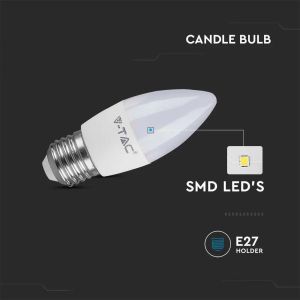 LED Bulb - 4.5W E27 Candle 3000K