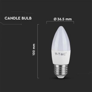 LED Bulb - 4.5W E27 Candle 6500K