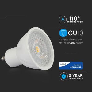 LED Spotlight SAMSUNG CHIP - GU10 6.5W Ripple Plastic 110°D 3000K