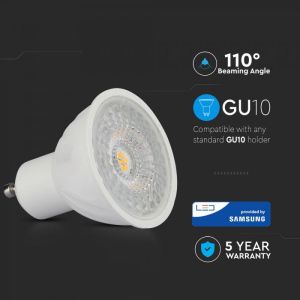 LED Spotlight SAMSUNG CHIP - GU10 6.5W Ripple Plastic 110°D 6400K