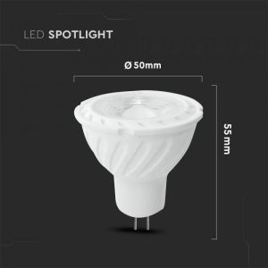 LED Spotlight SAMSUNG CHIP - GU10 6.5W MR16 Riple Plastic 110° 3000K