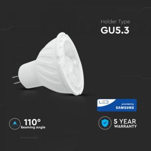 LED Spotlight SAMSUNG CHIP - GU10 6.5W MR16 Riple Plastic 110° 3000K