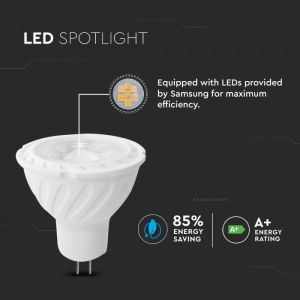 LED Spotlight SAMSUNG CHIP - GU10 6.5W MR16 Riple Plastic 38° 4000K