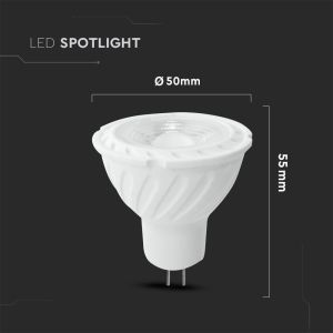 LED Spotlight SAMSUNG CHIP - GU10 6.5W MR16 Riple Plastic 38° 6400K