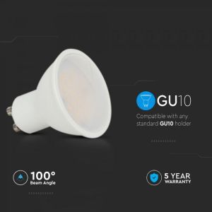 LED Spotlight - 2.9W GU10 SMD White Plastic Milky Cover 3000K