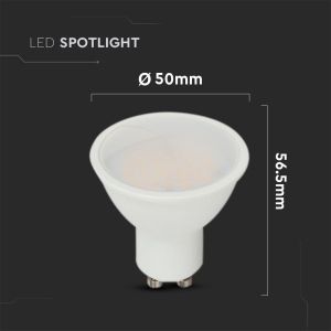 LED Spotlight - 2.9W GU10 SMD White Plastic Milky Cover 6400K