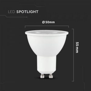 LED Spotlight - 6W GU10 Plastic With Lens Cover 4000K CRI 95+