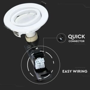 LED Spotlight - 5W GU10 With Fitting White Body 3000K 3pcs/Pack