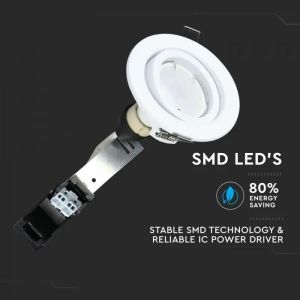 LED Spotlight - 5W GU10 With Fitting White Body 4500K 3pcs/Pack