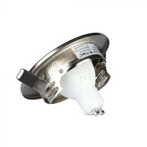 LED Spotlight - 5W GU10 With Fitting Satin Nichel Body 3000K 3pcs/Pack