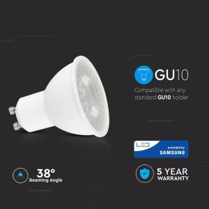 LED Крушка SAMSUNG CHIP - GU10 5W White Plastic 3000K 12Pcs/Pack