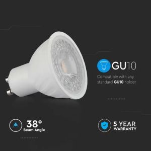 LED Spotlight SAMSUNG CHIP - GU10 6W Ripple Plastic 38°D 3000K