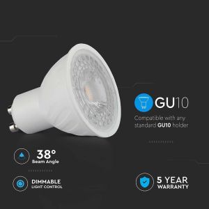 LED Spotlight SAMSUNG CHIP - GU10 6W Ripple Plastic 38° Dimmable 3000K