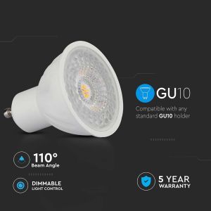 LED Spotlight SAMSUNG CHIP - GU10 6W Ripple Plastic Lens Cover 110° Dimmable 4000K