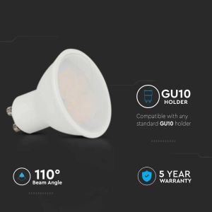 LED Spotlight SAMSUNG CHIP - GU10 4.5W Smooth Plastic 110°D 4000K