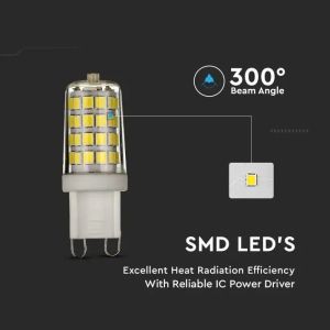 SKU 21246 LED Spotlight SAMSUNG CHIP - G9 3W Plastic 3000K V-TAC