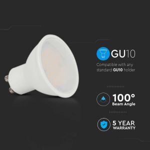 LED Spotlight SAMSUNG CHIP - GU10 10W Milky Cover Plastic 3000K