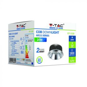 LED Spotlight - AR111 20W 230V Beam 20 COB Chip 6000K