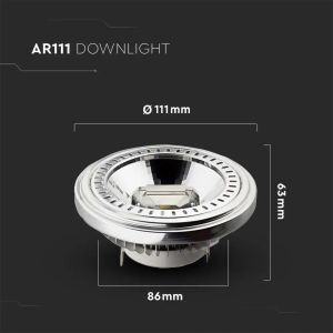 LED Spotlight - AR111 Recessed 13.5W 12V G53 3000K 40