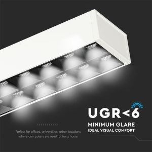 LED Linear Light SAMSUNG CHIP - 60W Hangign Non Linkable White Body 4000K 1179x64x35mm