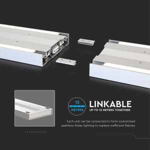 LED Linear Light SAMSUNG CHIP - 60W Hangign Linkable White Body 4000K 1190x160x30mm